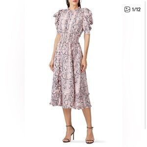 Elegant puff sleeve Snake Print Dress by Elliatt Sz XL